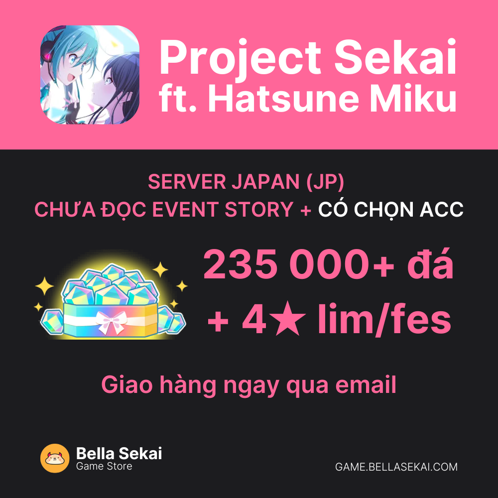 [JAPAN] 235 000+ Crystals + 4* Lim/Fes Project Sekai Reroll Starter Accounts