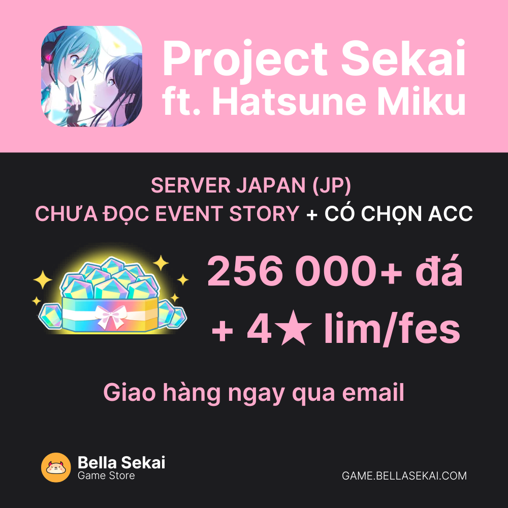 [JAPAN] 256 000+ Crystals + 4* Lim/Fes Project Sekai Reroll Starter Accounts