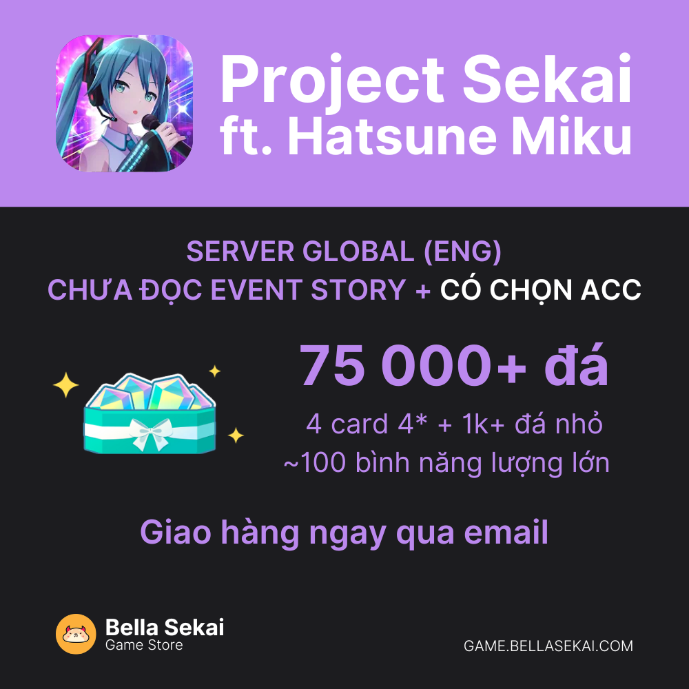 [GLOBAL] 75 000+ Crystals Project Sekai Reroll Starter Accounts